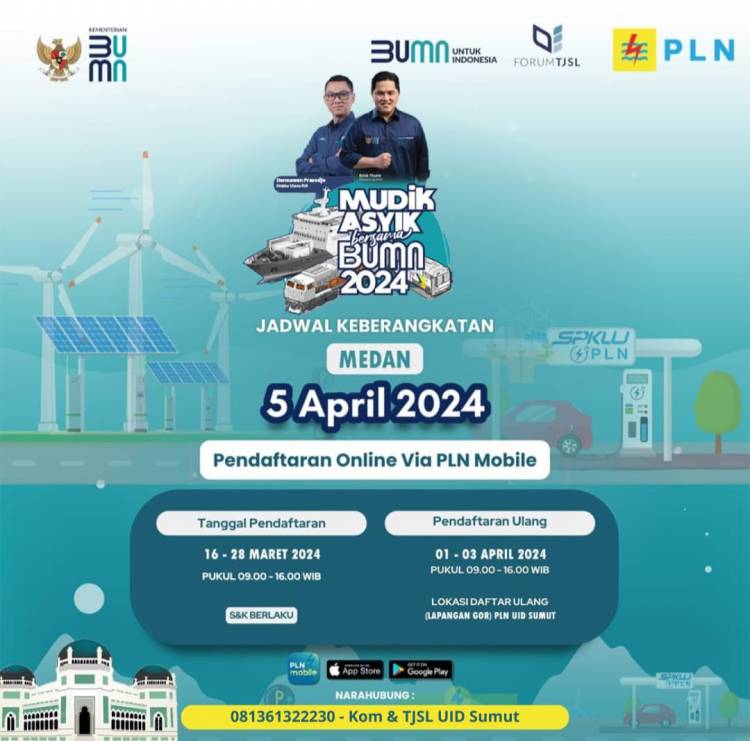 Gelar Mudik Asyik BUMN 2024, PLN UID Sumatera Utara Siapkan 1000 Kuota Pemudik Gratis