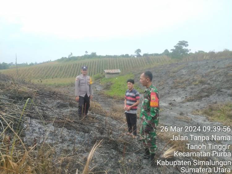 Pengecekan Titik Api di Nagori Hinalang, Petugas Himbau Warga Hindari Pembakaran Lahan