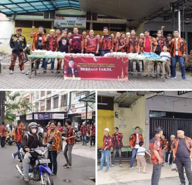 Pimpinan Ranting Kelurahan Indra Kasih, Bagi-bagi Takjil Gratis