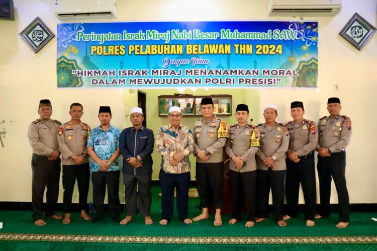 Polres Pelabuhan Belawan Gelar Peringatan Isra Mi'raj Tahun 2024 Dengan Hikmad