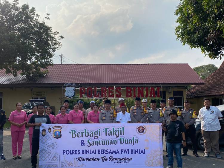 Bhayangkari Polres Binjai dan PWI Kota Binjai Safari Ramadhan 1445 H