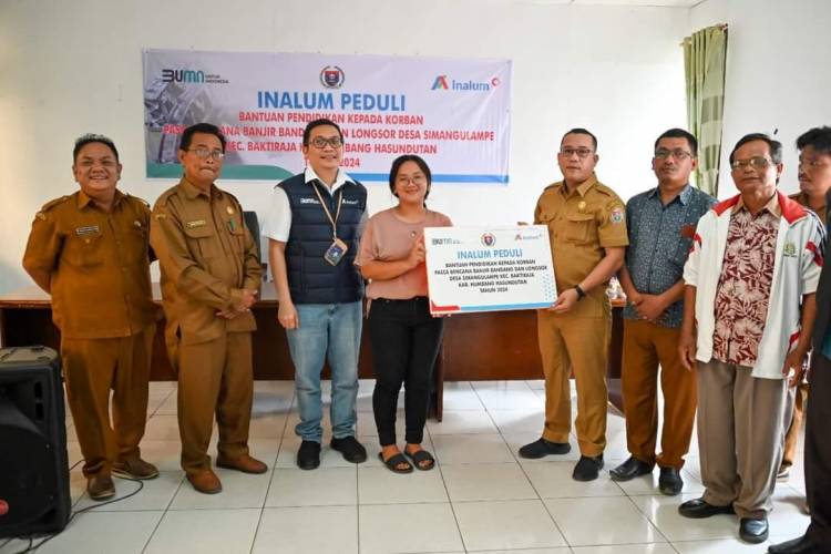 PT Inalum Serahkan Bantuan Pendidikan Pasca Banjir, Longsor di Simangulampe Baktiraja