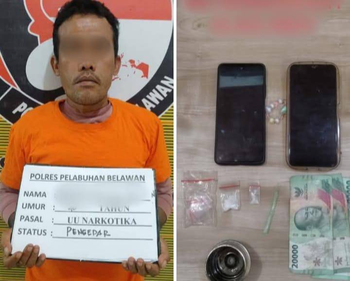 Satnarkoba Polres Pelabuhan Belawan Amankan HRS Alias Abay DPO Narkoba Kecamatan Hamparan Perak