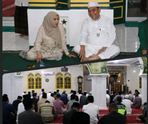 Wakapolres & Bupati Labuhanbatu Sahur dan Sholat Subuh Berjamaah di Masjid Agung Rantauprapat