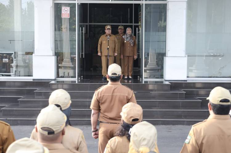Wali Kota Wesly Silalahi Pimpin Apel Gabugan Pertama Pemko Siantar.