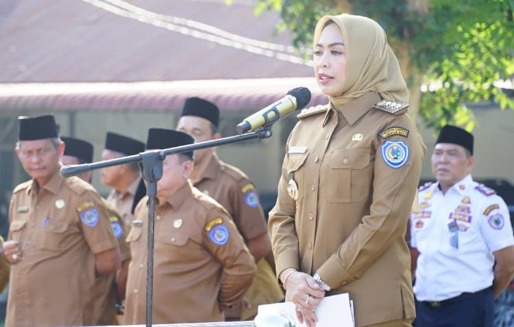 Pimpin Apel Perdana, Ini Pesan Yang Disampaikan  Bupati Labuhanbatu Maya Hasmita