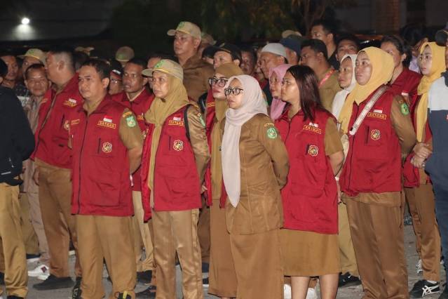 Peserta Apel Bersama 3 Pilar Satgas Anti Tawuran dan Begal di Medan Amplas Membludak