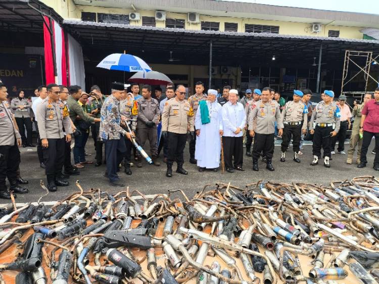 Kapolda Sumut Musnahkan Barang Bukti Sabu & Knalpot Brong Hasil Pengungkapan Polrestabes Medan