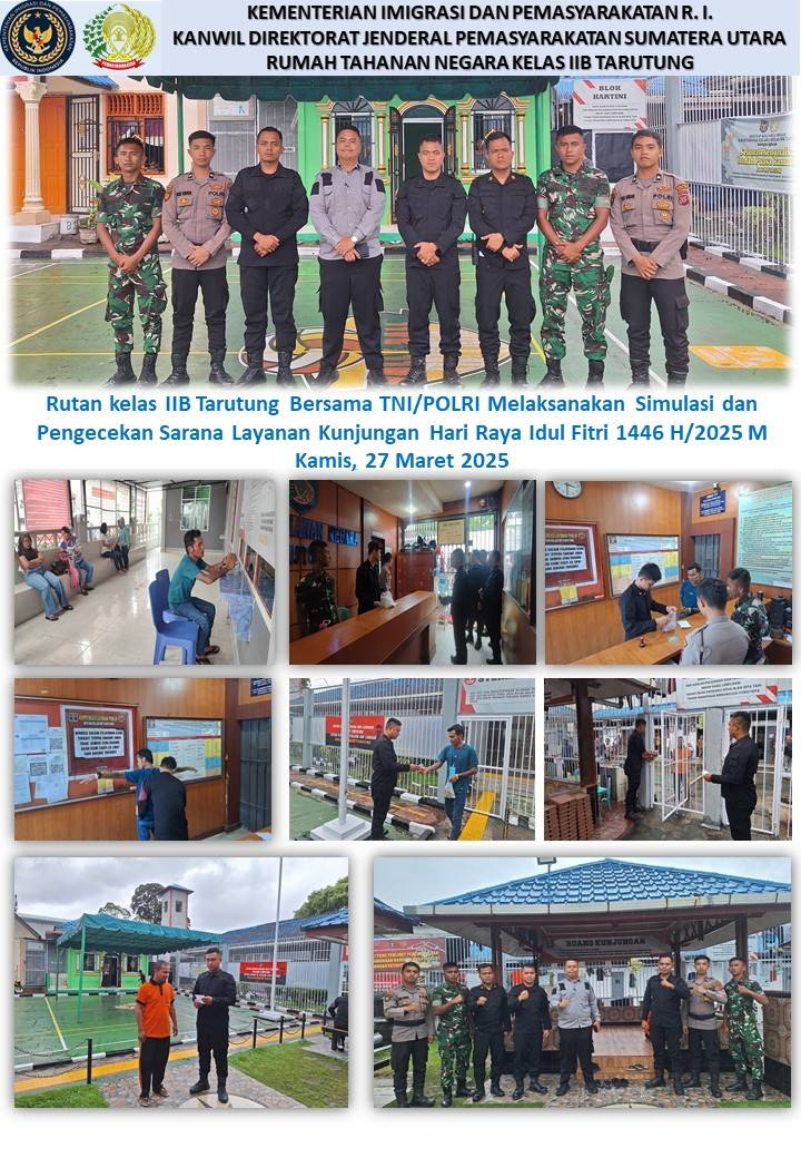 Rutan Tarutung Gelar Simulasi Kunjungan Tatap Muka Bagi Warga Binaan pada Hari Raya Idul Fitri 1446 H / 2025 M