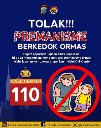 Polresta Deli Serdang Imbau Masyarakat untuk Tolak Premanisme Berkedok Ormas