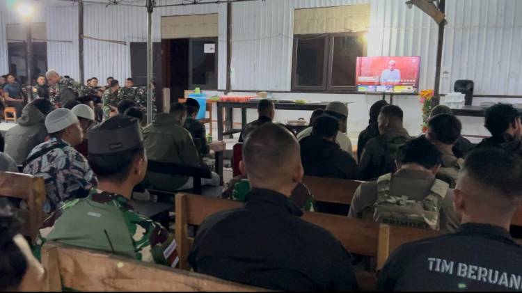 Perkuat Sinergitas Apkam Puncak Jaya, Satgas Yonif 715/Mtl Ajak Buka Bersama di Bulan Ramadhan