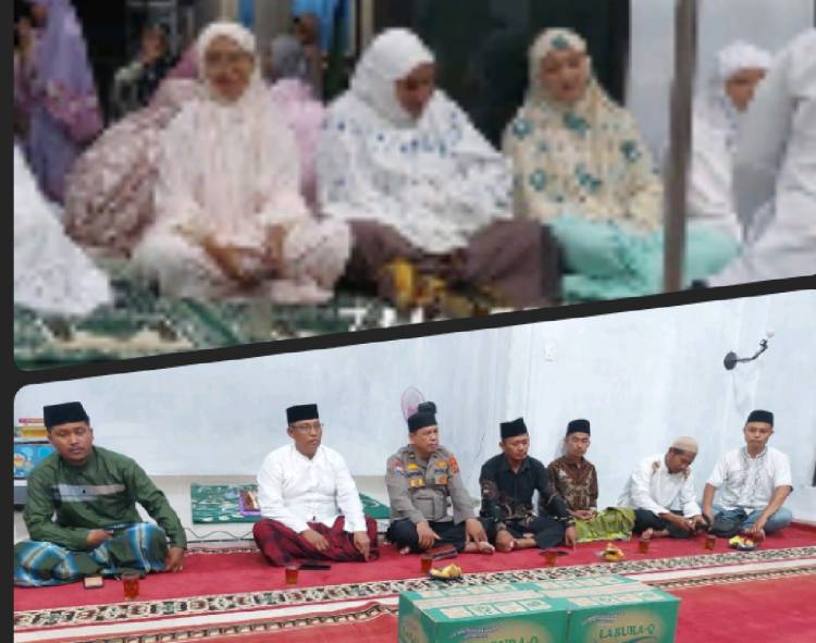 Kelompok Tiga Tim Safari Ramadhan Kecamatan Nasembilan-sepuluh, Dipimpin Kapolsek Kunjungi Masjid Al Falah Desa Batu Tunggal