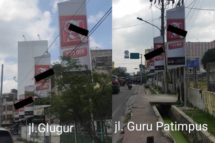 Ada Upeti ??? Papan Reklame Rokok di Jalan Glugur dan Guru Patimpus Medan Disinyalir Langgar Perda Dibiarkan!!!!