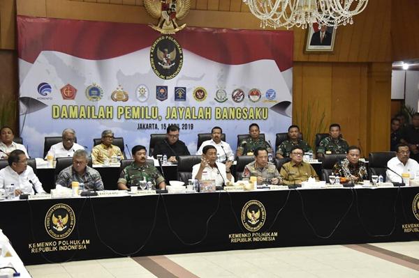 Panglima TNI Hadiri Rakor Kesiapan Akhir Pengamanan Pemilu 2019