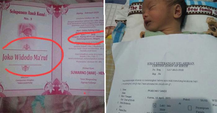 Sontak Viral, Bayi-Bayi Ini Diberi Nama Jokowi-Ma'ruf dan Prabowo-Sandi