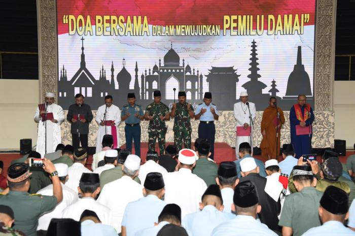 TNI Gelar Doa Bersama Dalam Mewujudkan Pemilu Damai