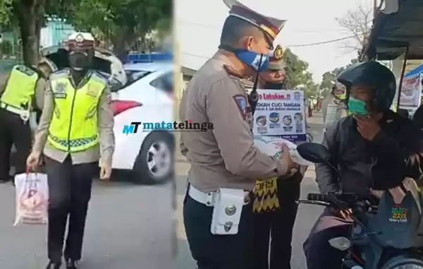 Gelar Ops Keselamatan Toba 2020, Satlantas Polres Tanjungbalai Juga Bagikan Sembako