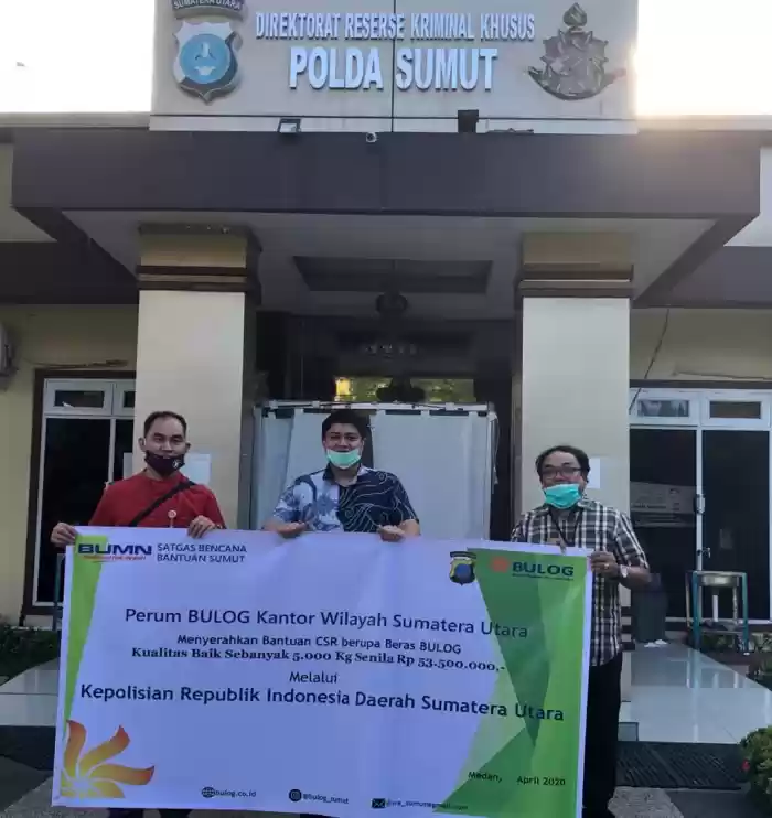 Perum Bulog Gelentorkan CSR Senilai Rp 53 Juta melalui Polda Sumut