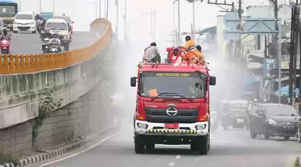 Gugus Tugas Covid-19 Kota Medan Kembali Lakukan Penyemprotan Cairan Disinfektan