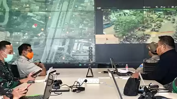 Gugus Tugas  Covid-19 Pantau OTG Dengan Drone