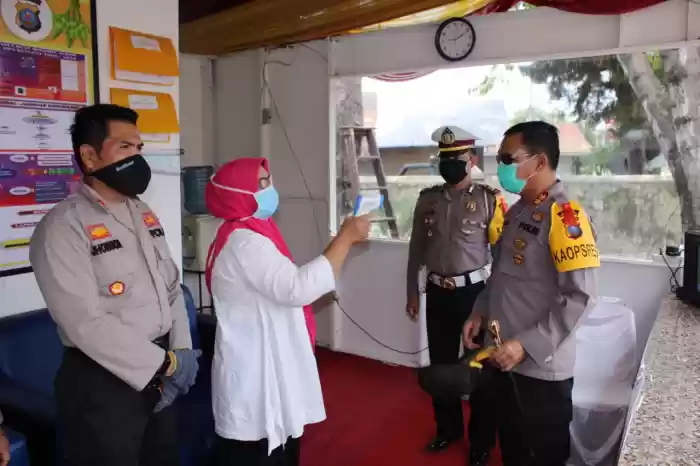 Pastikan Kesiapan Personel, Kapolres Sergai Cek Pos Pam 1 Perbaungan Operasi Ketipat Toba 2020