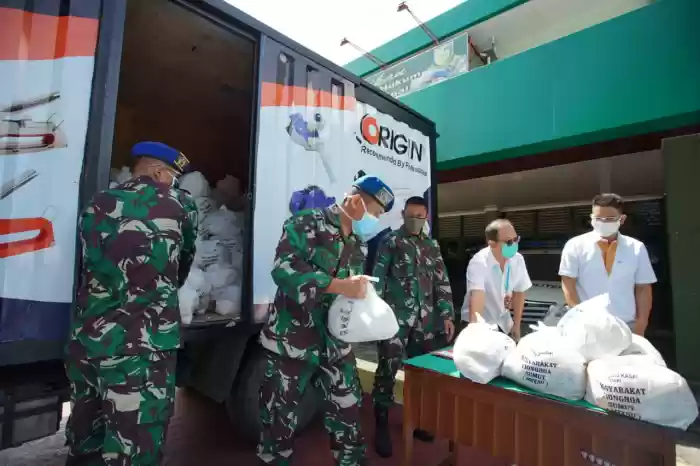 Denpom I/5 Medan Terima 500 Paket Sembako dari MITSU Untuk Disalurkan
