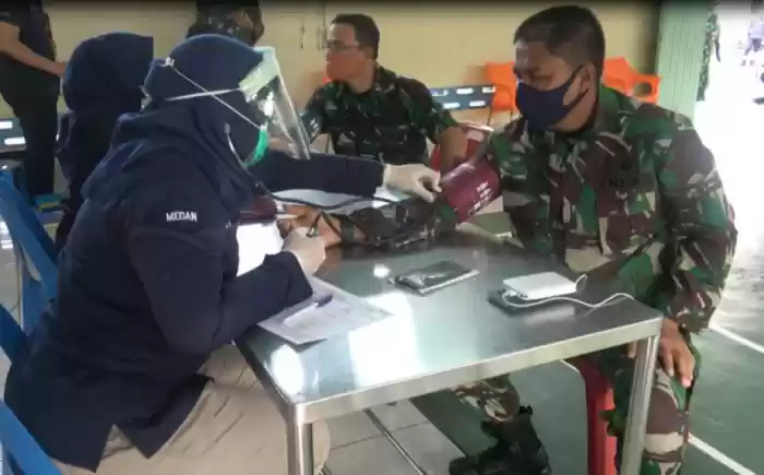 Bantu Pemenuhan Stok Darah,  Pomdam I/BB dan Denpom 1/5 Gelar Donor Darah