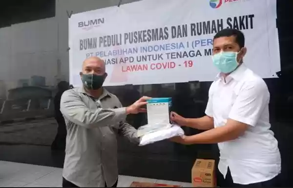 Pelindo I Salurkan Bantuan APD untuk Tenaga Medis di Rumah Sakit dan Puskesmas