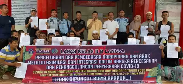 Wabah Virus Corona, Puluhan Napi BinaanLangsa, Bebas