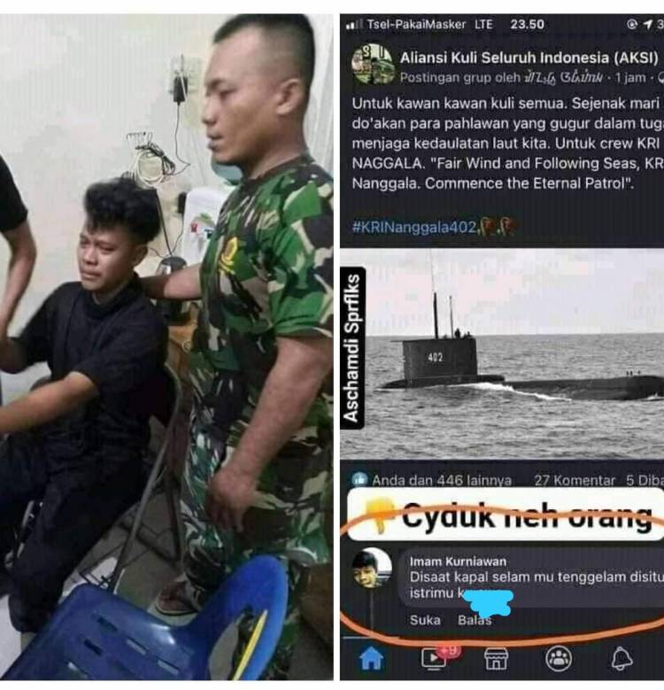 Berkomentar Negatif Terhadap Musibah Nanggala 402, Warga Marelan Ditangkap Polisi