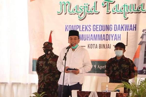 Pj. Sekda Resmikan Masjid Taqwa Gedung Muhammadiyah Kota Binjai