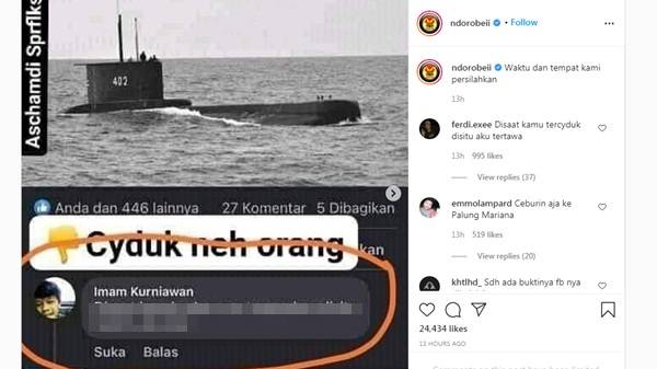 Beri Komentar Tak Senonoh Soal Nanggala 402, Warga Marelan Diciduk