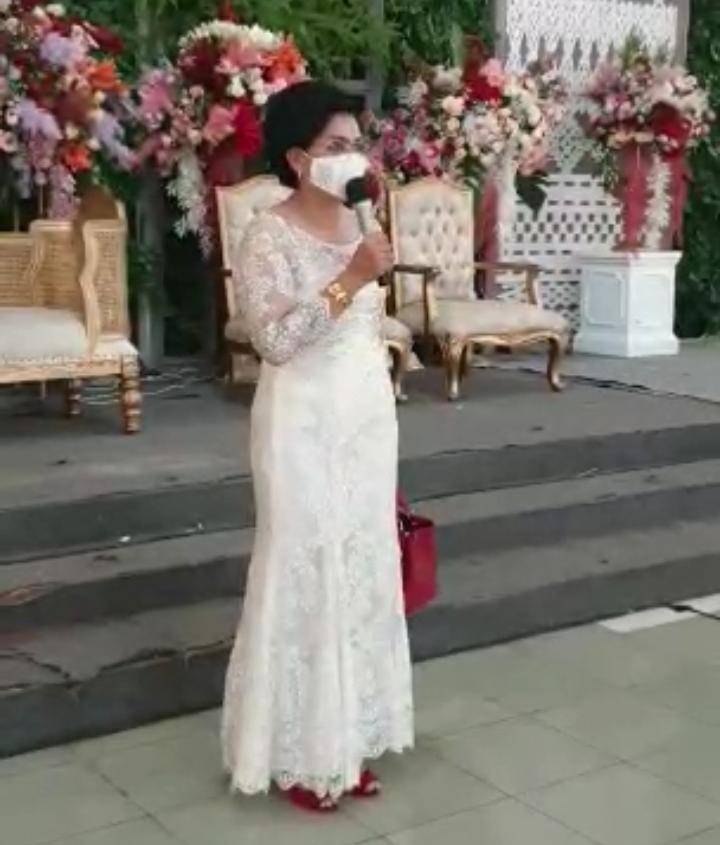 Waka Polsek Medan Baru Sampaikan Himbauan Protokol Kesehatan di Resepsi Pernikahan