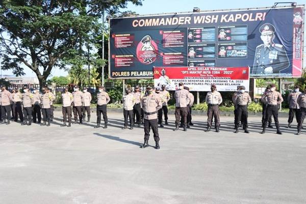 Polres Pelabuhan Belawan Gelar Apel Pasukan Operasi Mantap Huta Toba