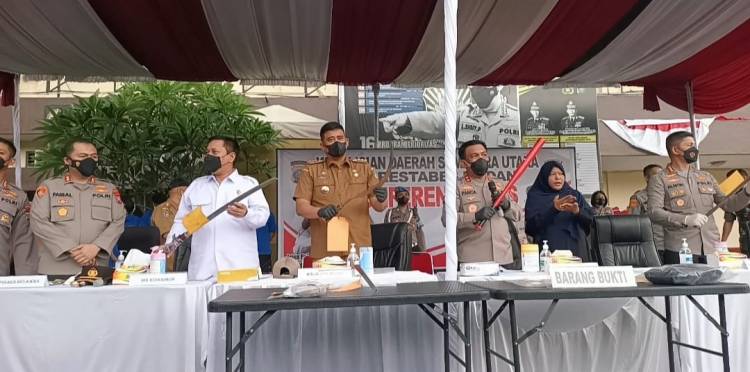 Ratusan Pelaku Premanisme dan Genk motor Diamankan Satreskrim Polrestabes Medan