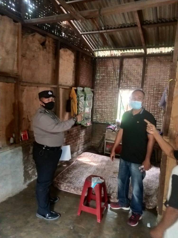 Polsek Bangun Olah TKP Gantung Diri di Nagori Margomulyo