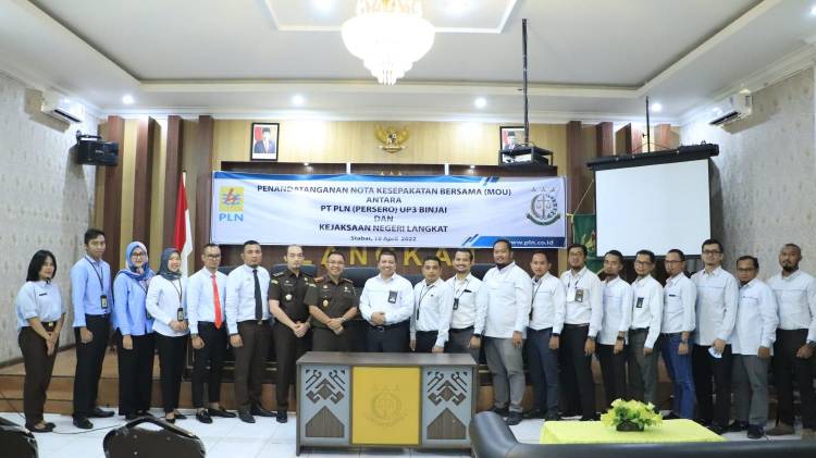 PLN Tandatangani Kerjasama Kejari Langkat Untuk Menjaga Eksistensi GCG