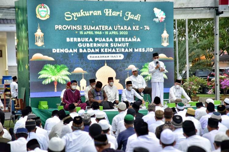 Ramadhan Ke 13 Gubsu Gelar Bukber Dengan Para Pengurus BKM Sekaligus Syukuran Hari Jadi ke-74 Provinsi Sumut