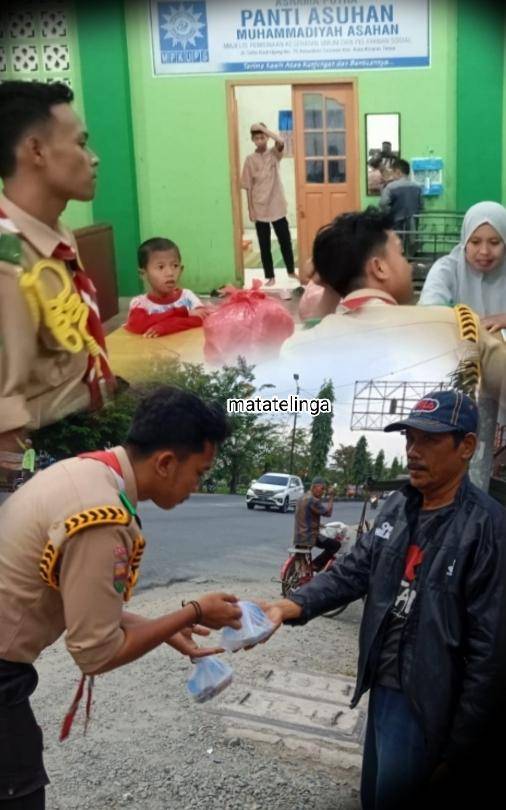 Pramuka Bangun Kebersamaan Dengan Membagikan Takjil Jelang Berbuka Puasa