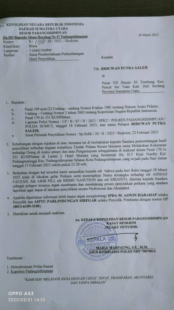 Sapma AMPI Sumut Dukung Polisi Segera Tahan Oknum DPRD Sumut Terlibat Dugaan Penganiayaan