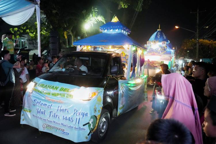 Semarak Idul Fitri, 47 Kendaraan Hias Meriahkan Malam Takbiran di Kecamatan Medan Deli