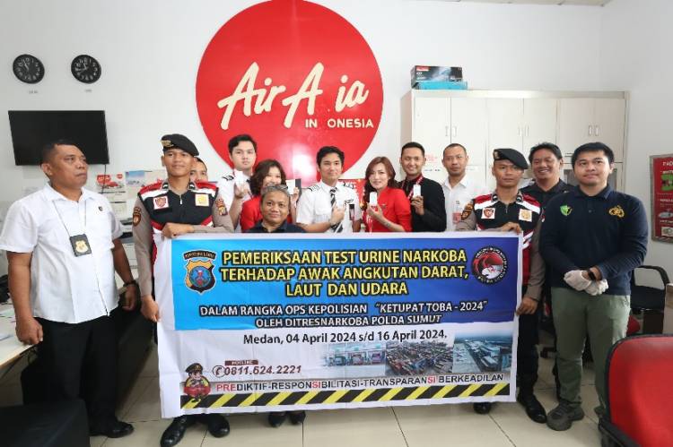 Polda Sumut tes urine pilot-awak maskapai di Bandara KNIA Deliserdang