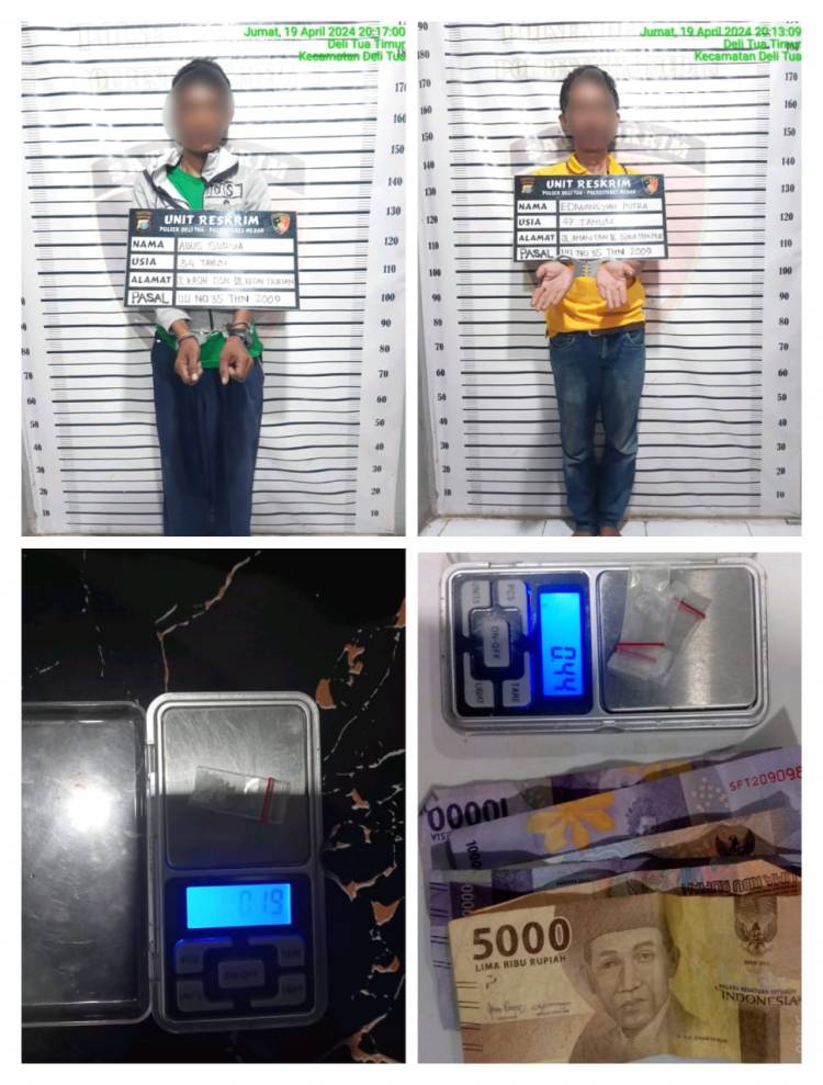Dua Warga Kedai Durian Digarap Reskrim Polsek Delitua Saat Transaksi Sabu