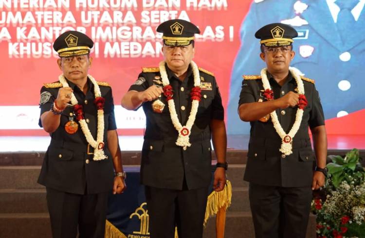 Resmi Pimpinan Baru, Lapas Pemuda Langkat Ikuti Acara Pisah Sambut Kakanwil Sumatera Utara