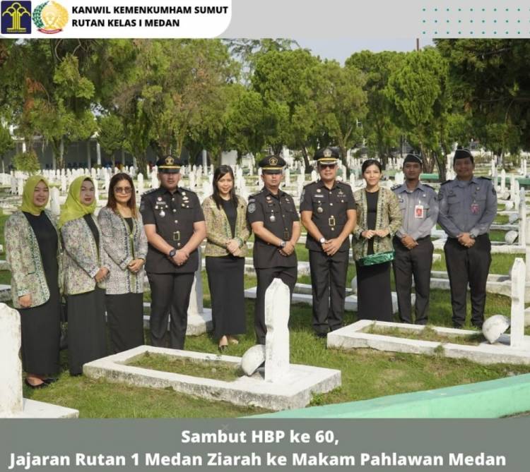 Sambut HBP ke 60, Rutan kelas I Medan Ziarah ke Makam Pahlawan Medan