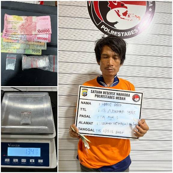 Lagi, Polrestabes Medan Tangkap Pengedar Sabu, Bb 1,02 Gram