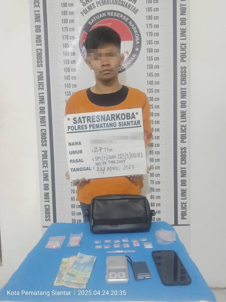 Sat Resnarkoba Polres Pematangsiantar Ringkus Pemiliki Sabu 3,95 Gram Di Hotel Sentral