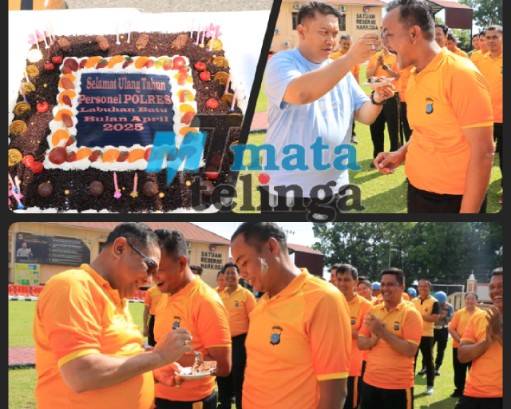 Polres Labuhanbatu Gelar Syukuran Ulang Tahun 49 Orang Personel Di Bulan April