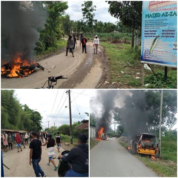 Bentrok Kelompok Massa di Deli Serdang, Dua Mobil dan 2 Motor Dibakar
