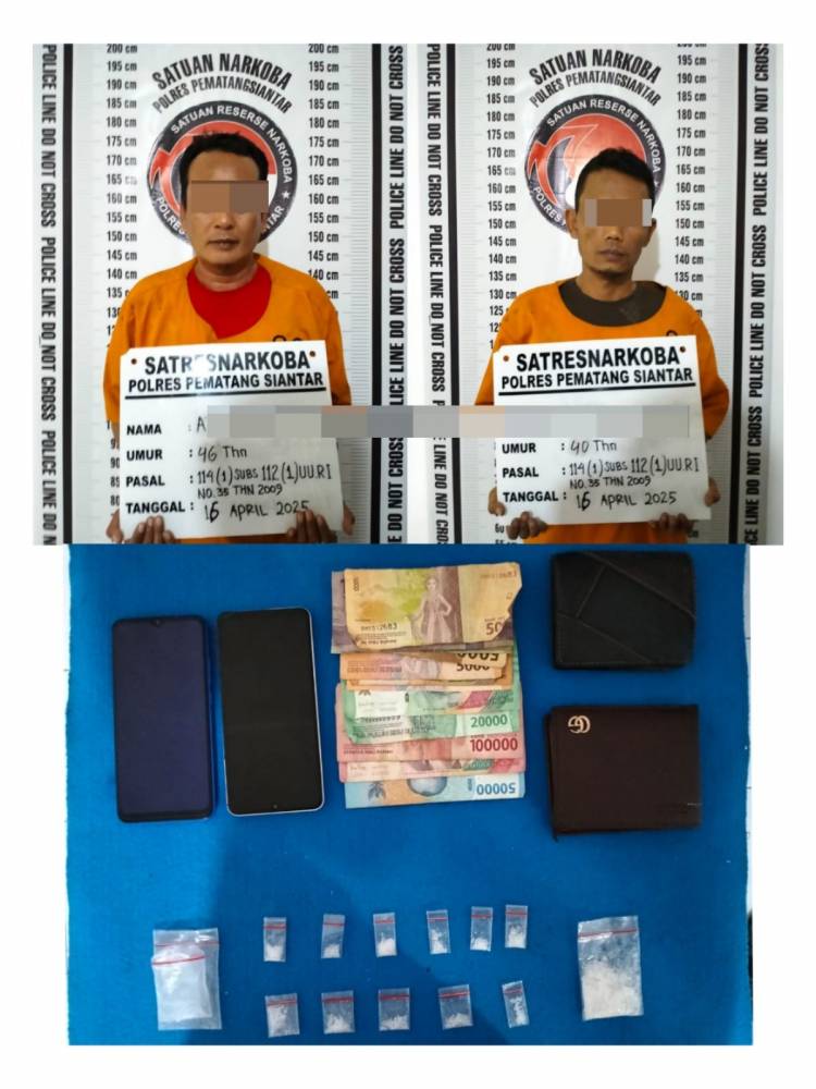 Polres Pematangsiantar Ringkus 2 Pria Di Tanjung Tonga ,Sita 6,35 Gram Sabu